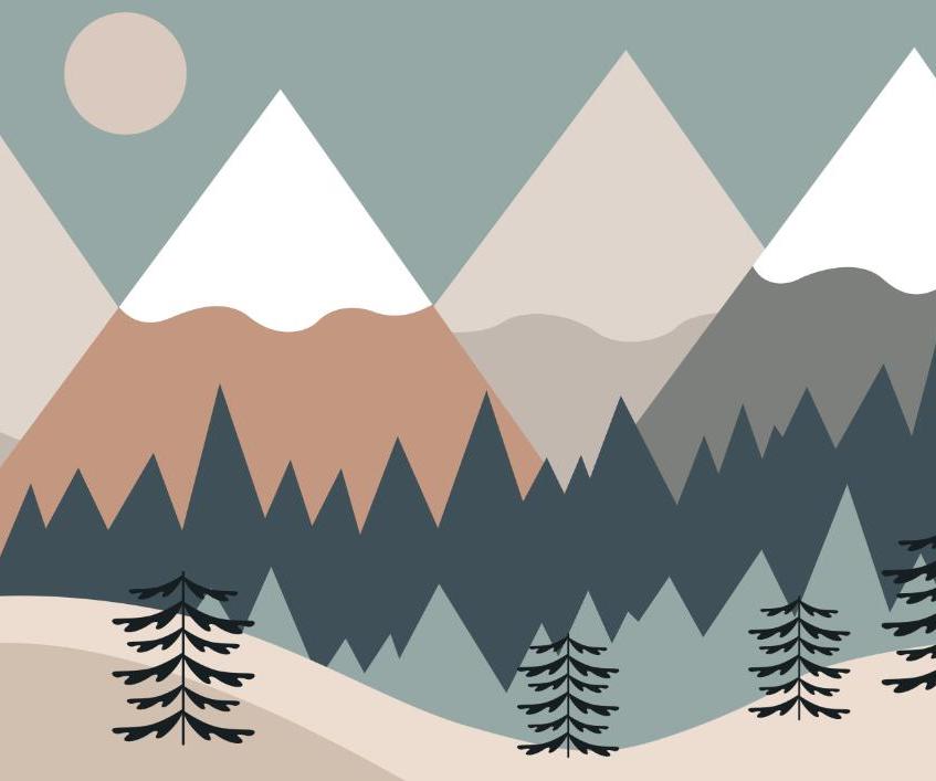 Papier peint chambre bébé montagnes et forêts