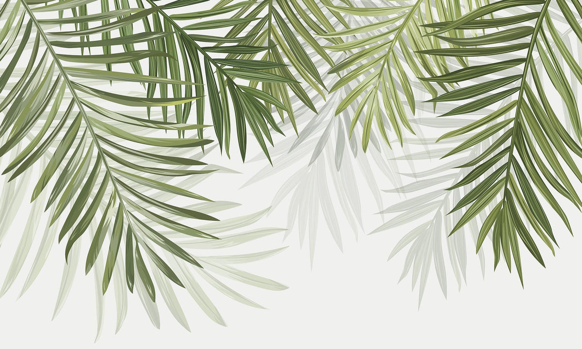 Papier peint feuillage vert feuilles de palmier