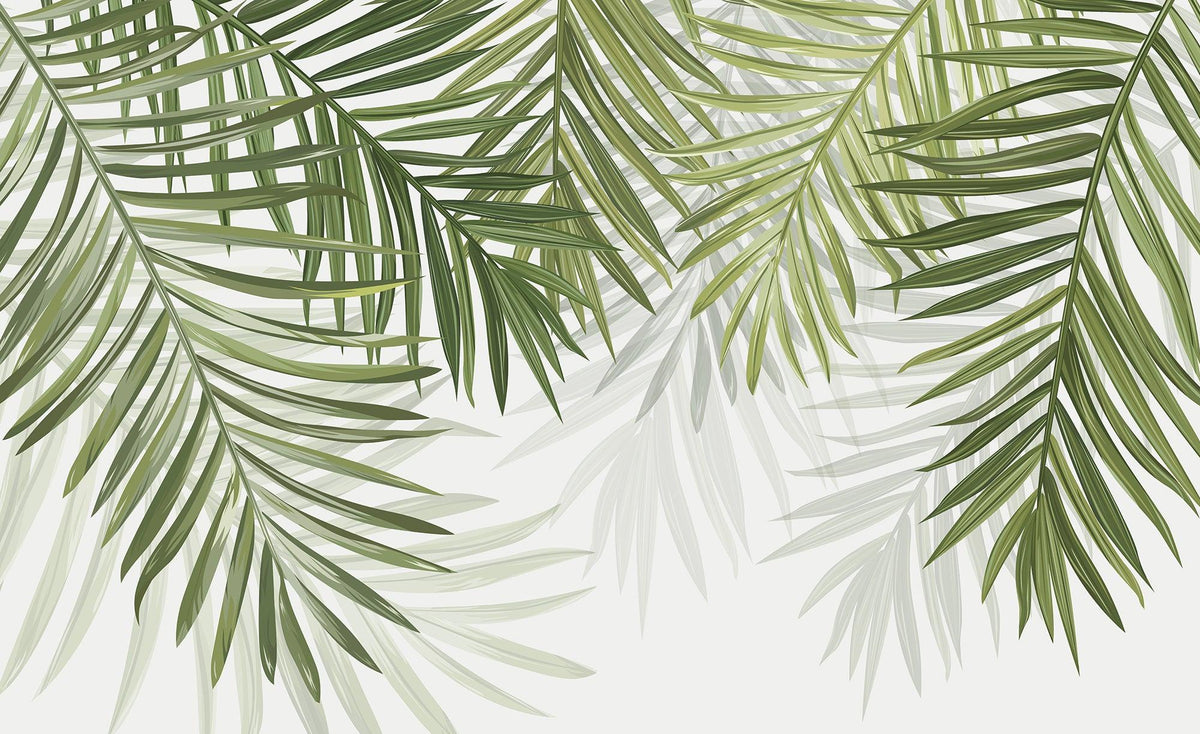 Papier peint feuillage vert feuilles de palmier
