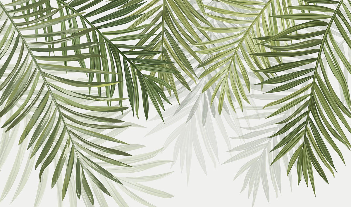Papier peint feuillage vert feuilles de palmier