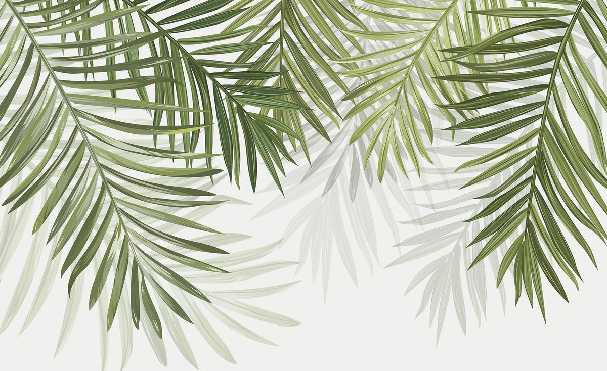 Papier peint feuillage vert feuilles de palmier