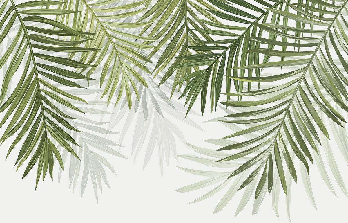 Papier peint feuillage vert feuilles de palmier