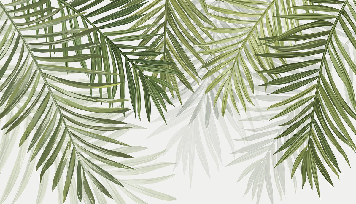 Papier peint feuillage vert feuilles de palmier