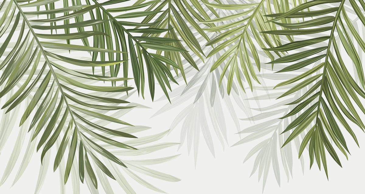 Papier peint feuillage vert feuilles de palmier