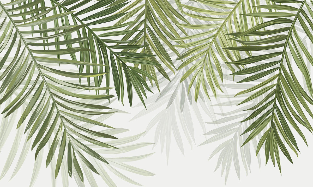 Papier peint feuillage vert feuilles de palmier