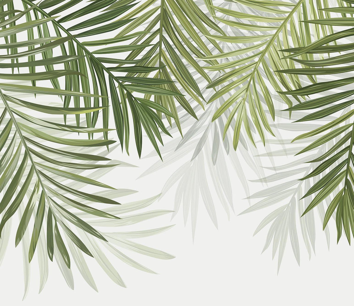 Papier peint feuillage vert feuilles de palmier