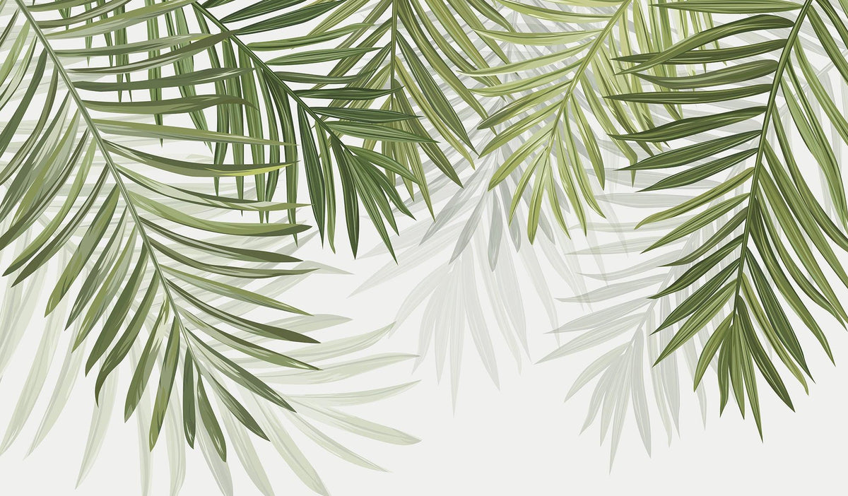 Papier peint feuillage vert feuilles de palmier