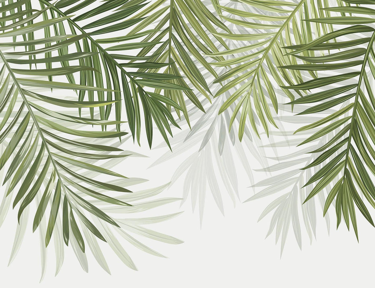 Papier peint feuillage vert feuilles de palmier