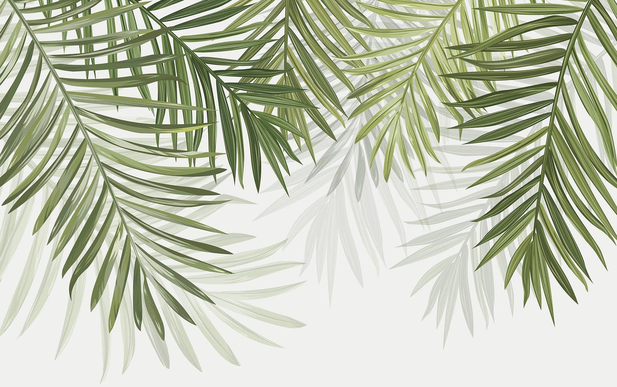 Papier peint feuillage vert feuilles de palmier