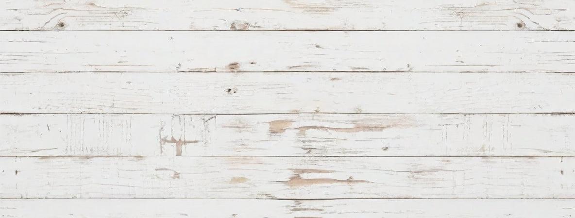 Papier peint imitation lambris blanc patiné