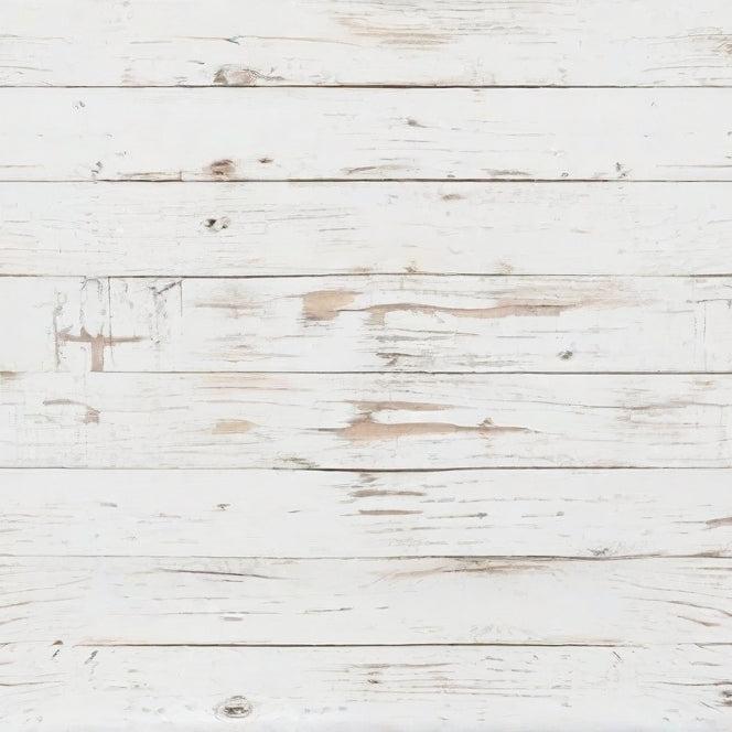Papier peint imitation lambris blanc patiné