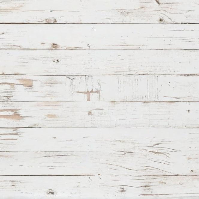 Papier peint imitation lambris blanc patiné