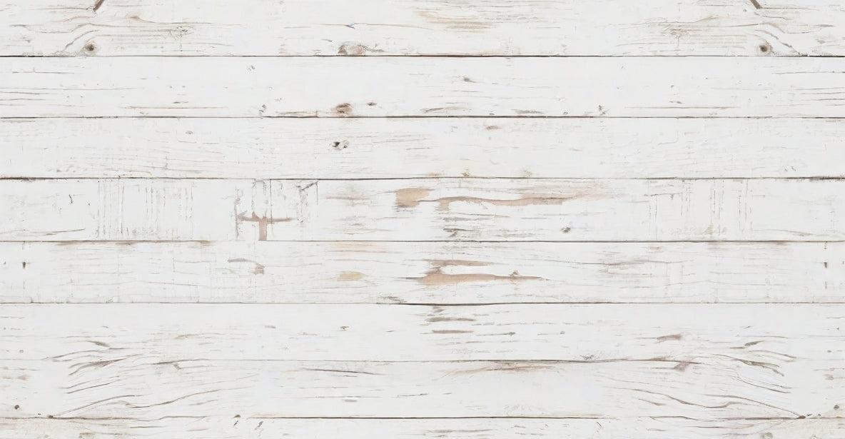 Papier peint imitation lambris blanc patiné