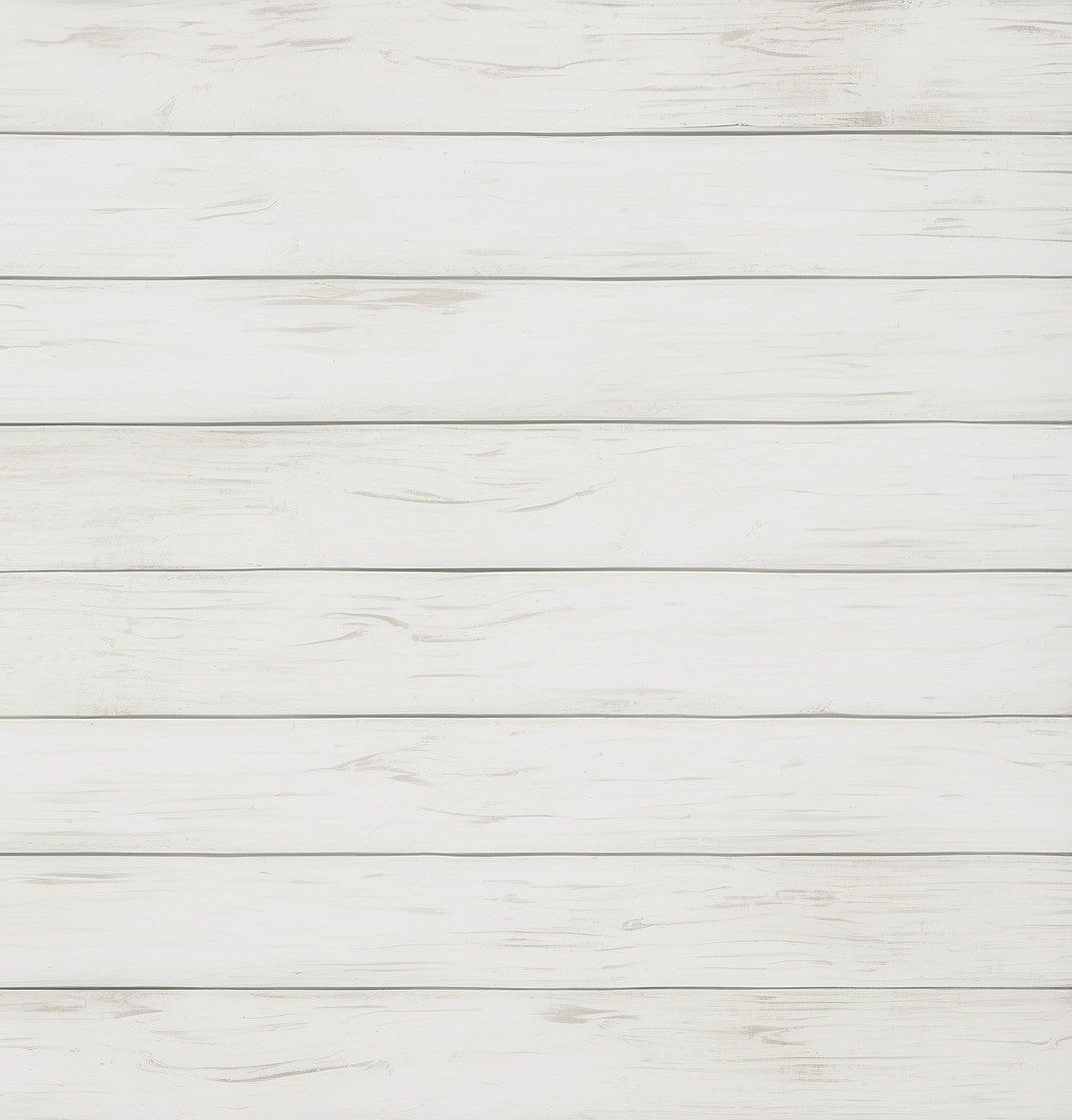 Papier peint imitation lambris blanc épuré
