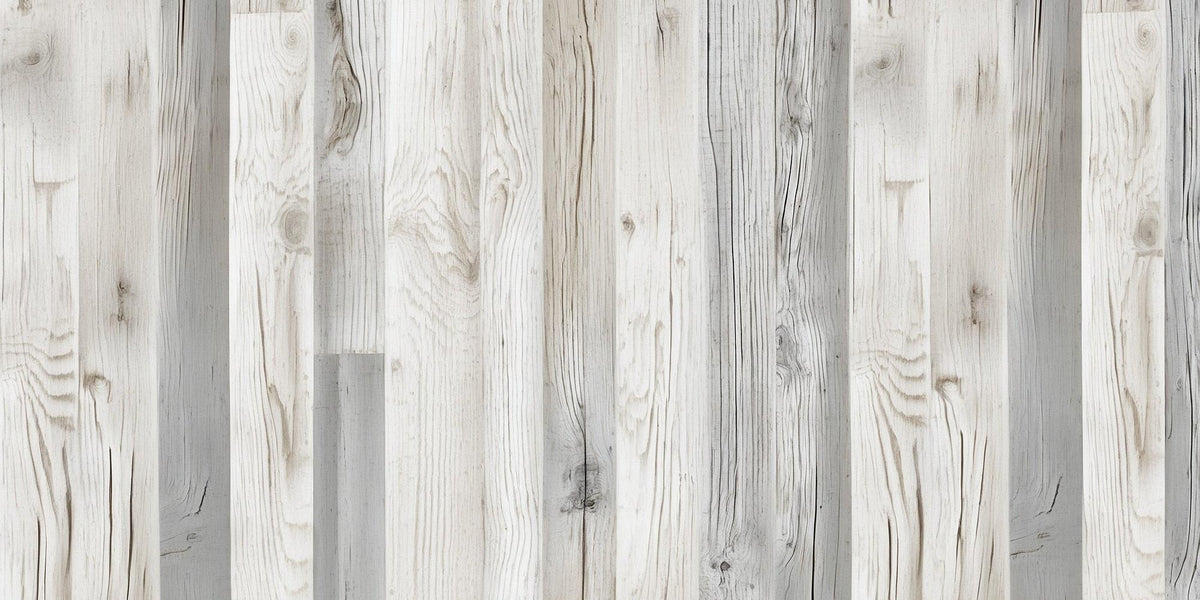 Papier peint imitation lambris blanc et gris