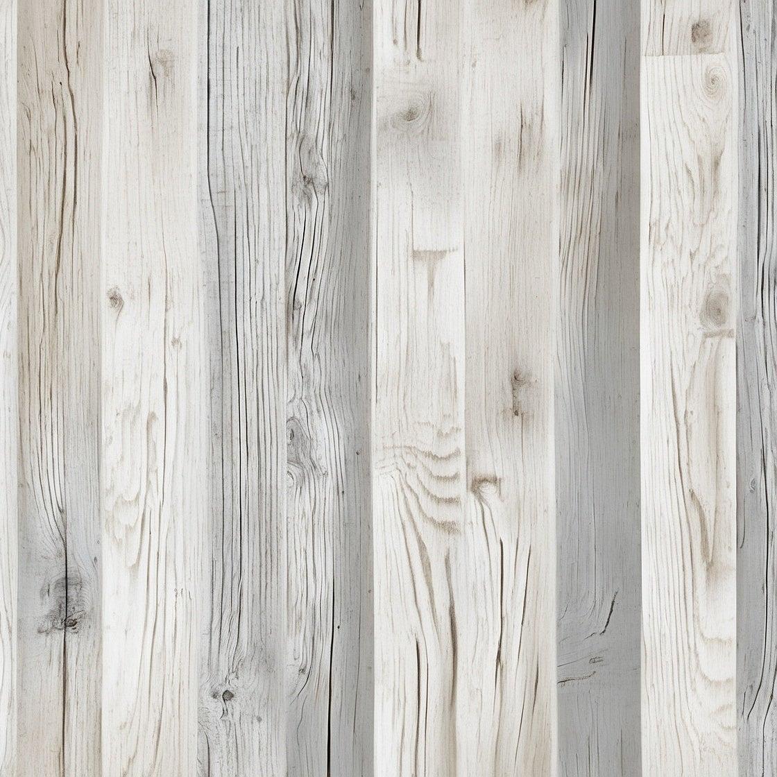 Papier peint imitation lambris blanc et gris