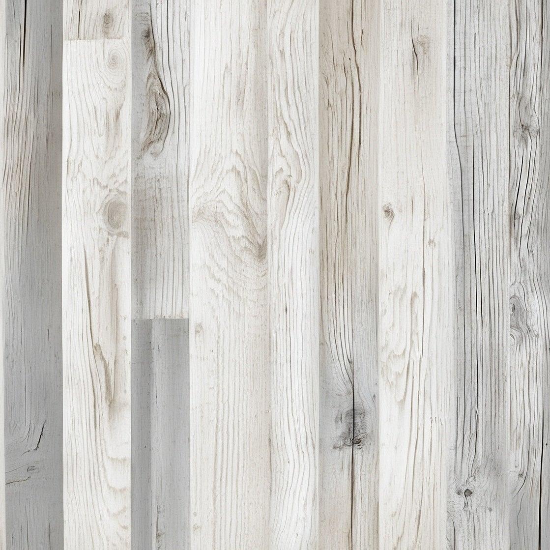 Papier peint imitation lambris blanc et gris