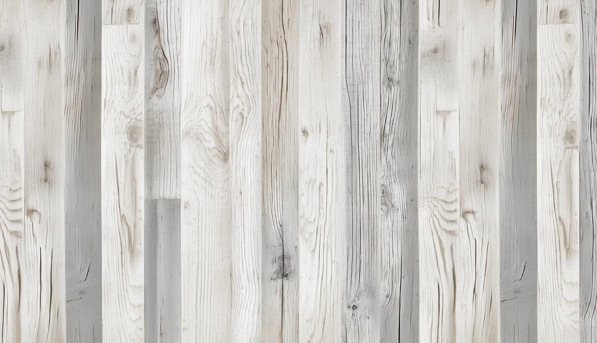 Papier peint imitation lambris blanc et gris