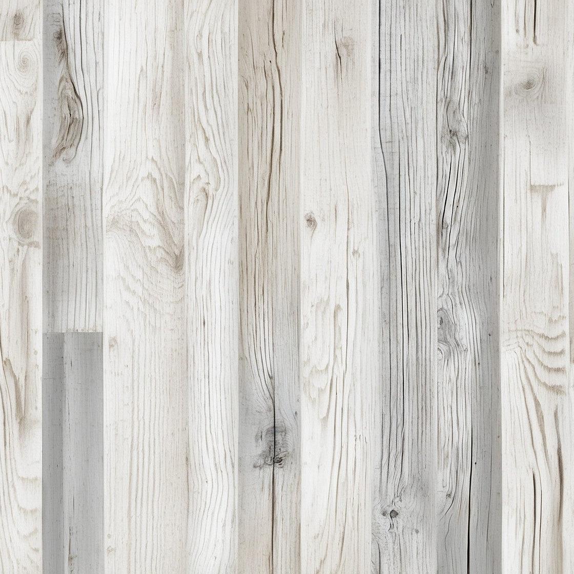 Papier peint imitation lambris blanc et gris