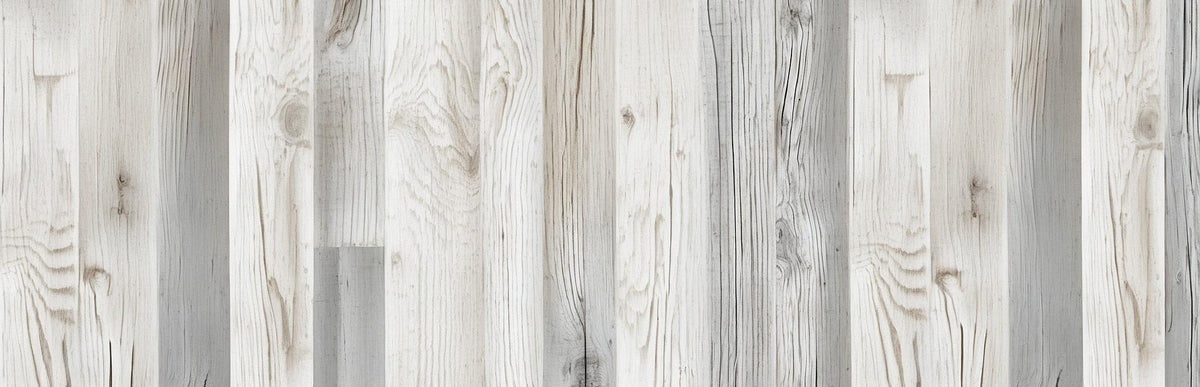 Papier peint imitation lambris blanc et gris