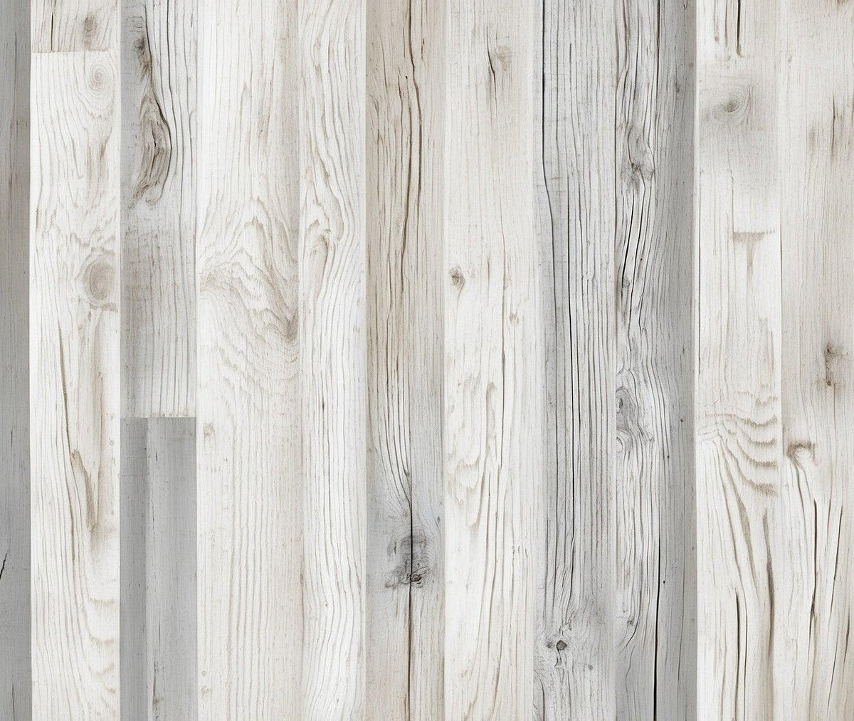 Papier peint imitation lambris blanc et gris