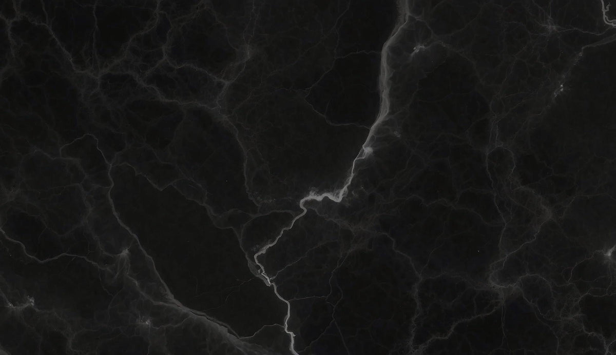Papier peint marbre noir veiné blanc