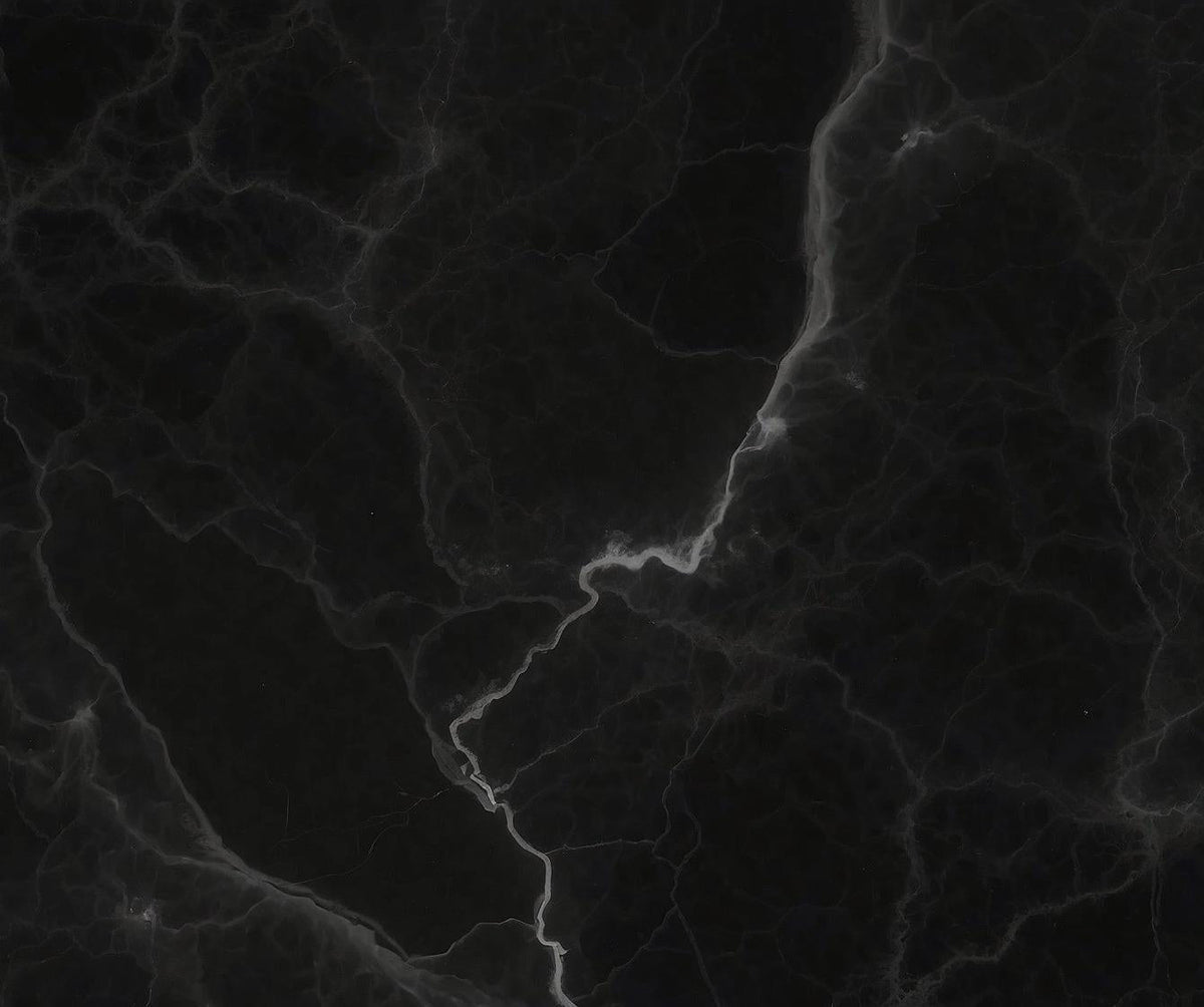 Papier peint marbre noir veiné blanc