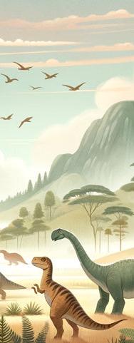 Papier peint dinosaure paysage préhistorique