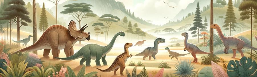 Papier peint dinosaure paysage préhistorique