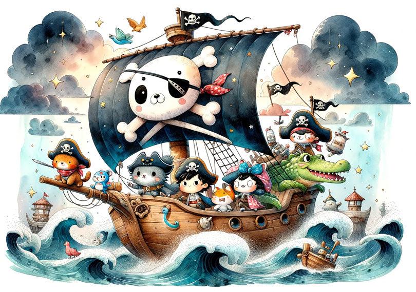 Papier peint pirate moussaillons enfant