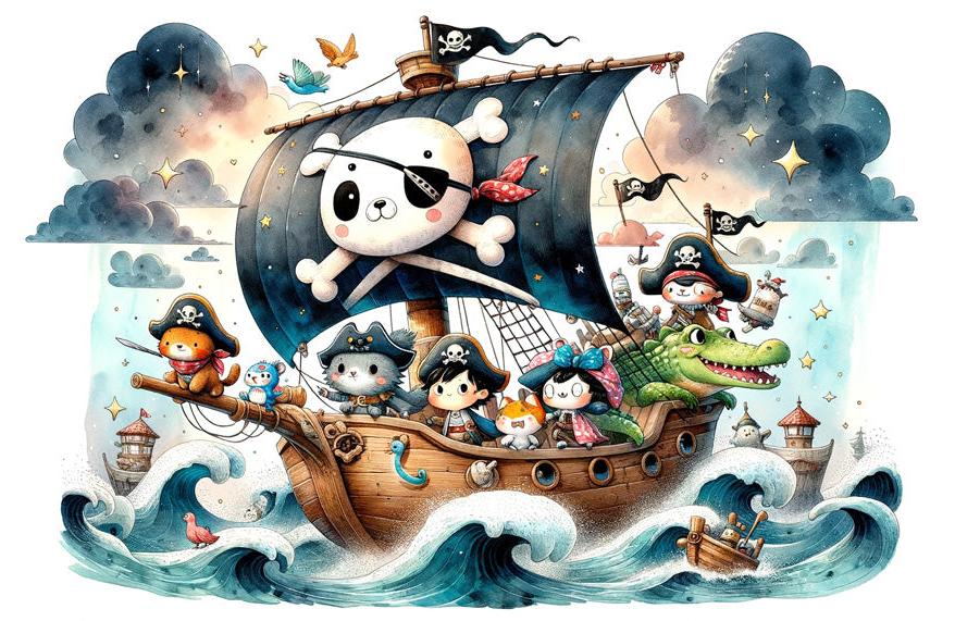 Papier peint pirate moussaillons enfant