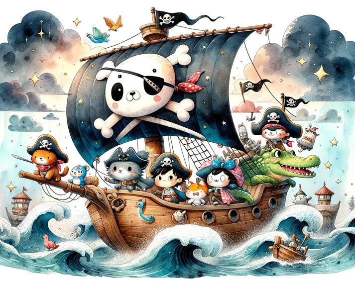 Papier peint pirate moussaillons enfant