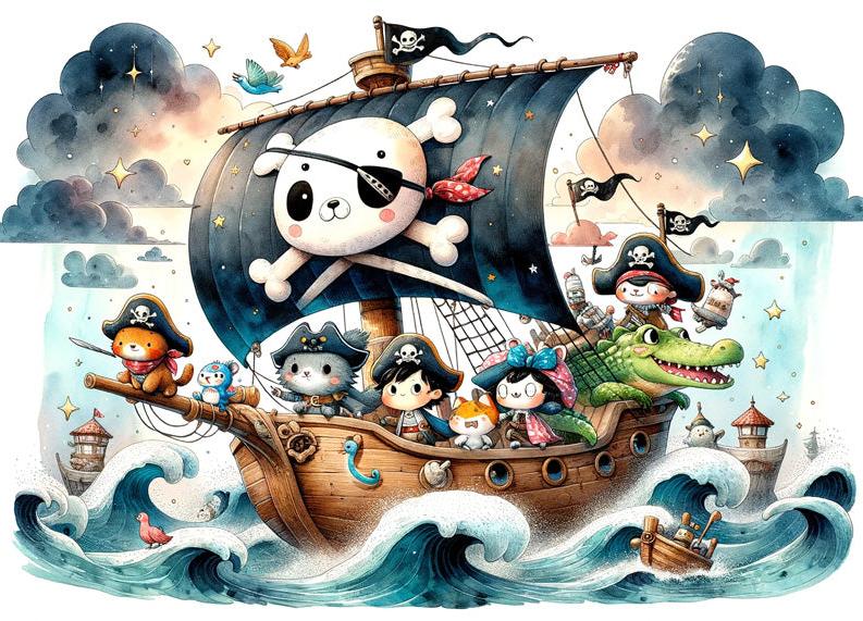Papier peint pirate moussaillons enfant