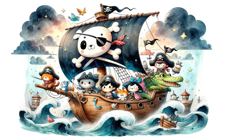Papier peint pirate moussaillons enfant