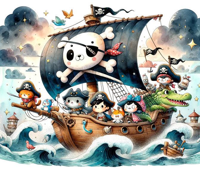 Papier peint pirate moussaillons enfant