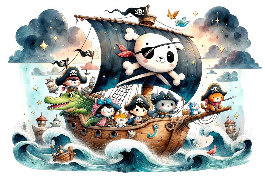Papier peint pirate moussaillons enfant