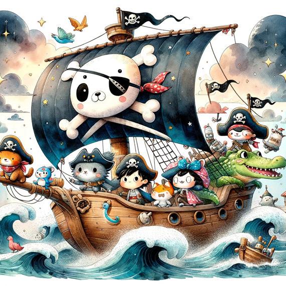 Papier peint pirate moussaillons enfant