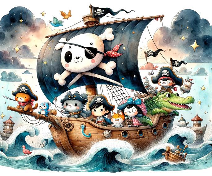 Papier peint pirate moussaillons enfant