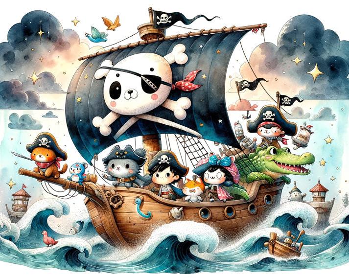 Papier peint pirate moussaillons enfant