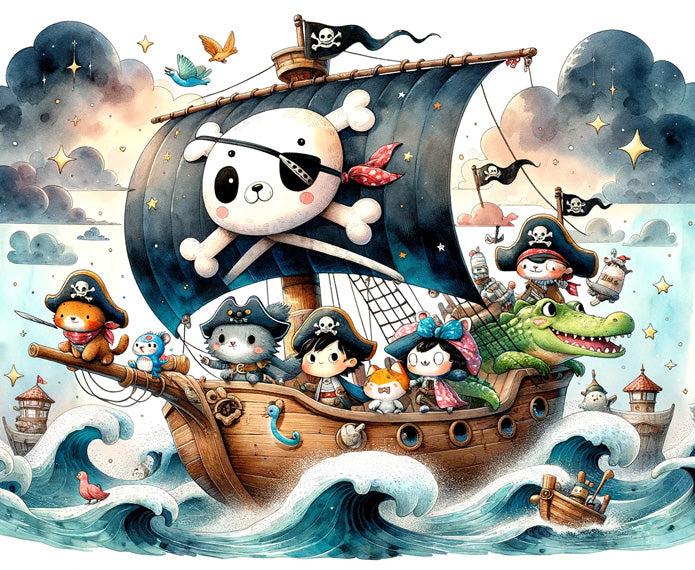 Papier peint pirate moussaillons enfant