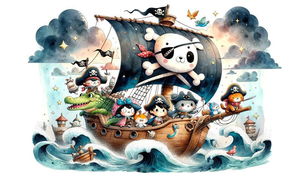 Papier peint pirate moussaillons enfant