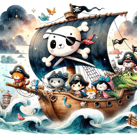 Papier peint pirate moussaillons enfant
