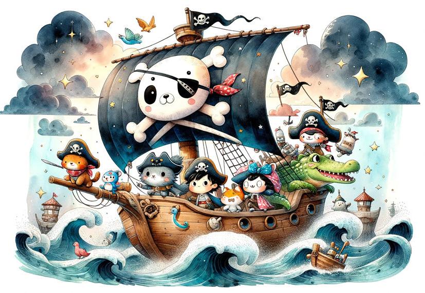 Papier peint pirate moussaillons enfant