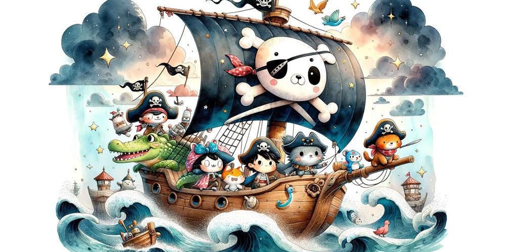 Papier peint pirate moussaillons enfant