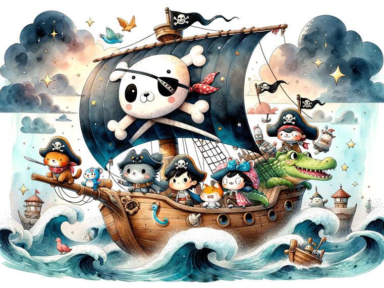 Papier peint pirate moussaillons enfant