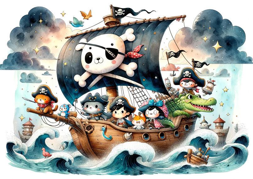 Papier peint pirate moussaillons enfant