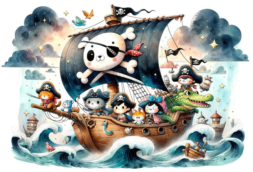 Papier peint pirate moussaillons enfant