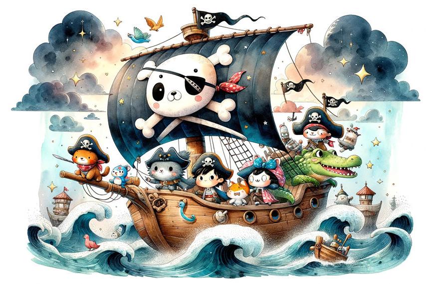 Papier peint pirate moussaillons enfant