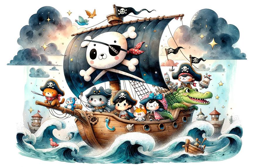 Papier peint pirate moussaillons enfant
