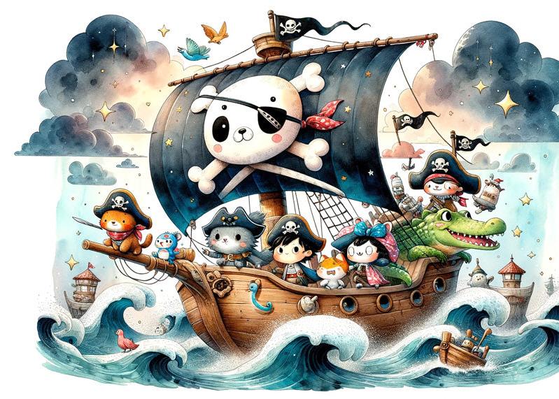 Papier peint pirate moussaillons enfant